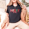 Merry Pattern Quilted Print - Women's Short Sleeve Graphic T-Shirt - 3 of 4