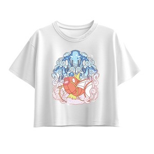 Girls' Pokémon Magikarp Aquatic Short Sleeve Boxy Graphic T-Shirt - White - Small - 1 of 1