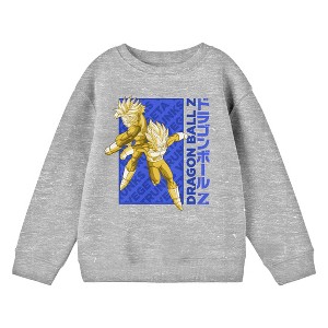 Dragon Ball Z Trunks And Vegeta Youth Boy Heather Gray Crew Neck Sweatshirt - 1 of 3