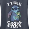 Juniors Womens Lilo & Stitch I Like Gross Stuff Stitch Distressed Racerback Tank Top - 2 of 4