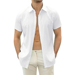 Mens Summer Shirt Short Sleeve Shirt For Men Summer Beach Shirt - 1 of 4