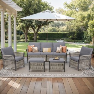 Buenhomino Patio Furniture Wicker Outdoor Conversation Set - 1 of 4
