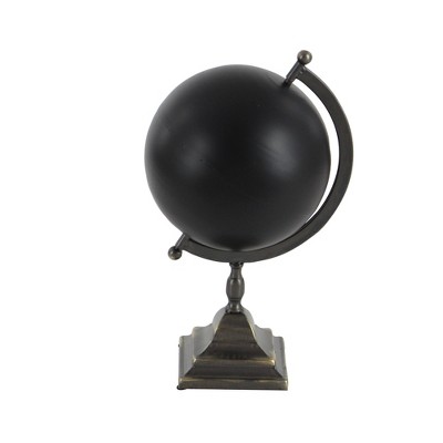Sleek Industrial Black Iron 20" Decorative Globe