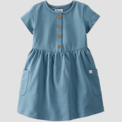 Toddler Girls' Organic Cotton Creek Dress - little planet by carter's Blue 2T