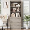 Wooden Deep Bookcase with Drawers, 70.27 in Tall Bookshelf Farmhouse Bookcases Storage Cabinet Organizer for Home Office - 3 of 4