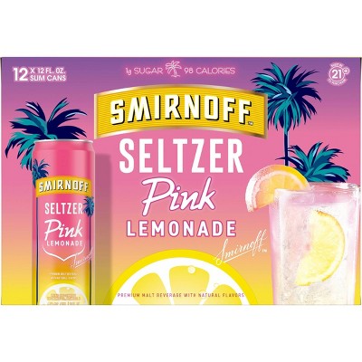 Smirnoff Pink Lemonade Spiked Seltzer - 12pk/12 fl oz Cans