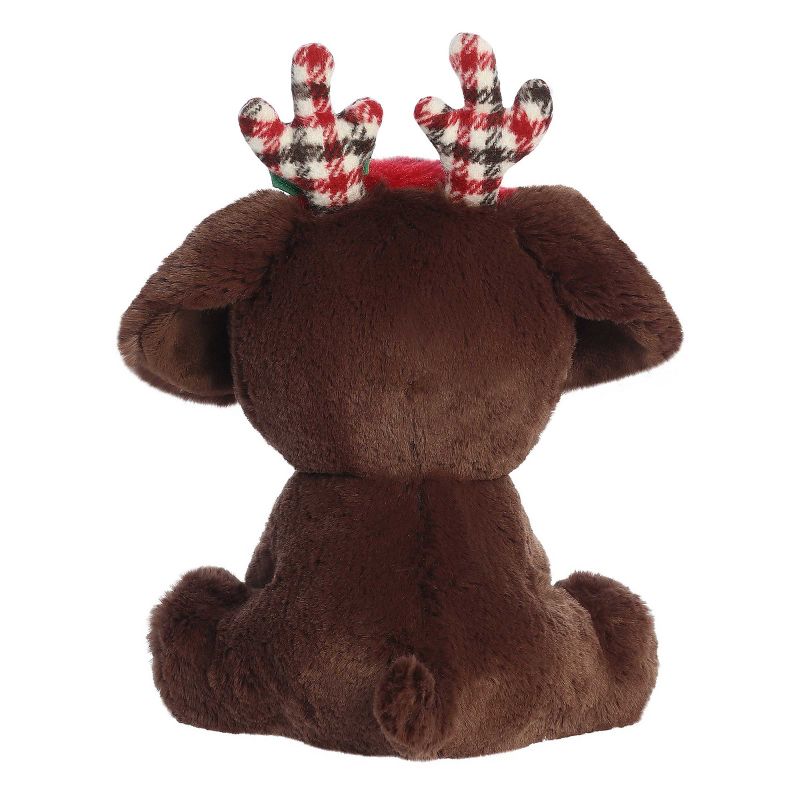 Aurora Medium Brown Holiday Holiday Cheer 7.5" Rudy Chocolate Lab Festive Stuffed Animal, 4 of 5