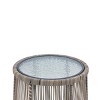 Barton 3PCS Outdoor Patio Wicker Chat Conversation Bistro Chairs and Side Table with Cushion Seat, Light Grey/Beige - 3 of 4