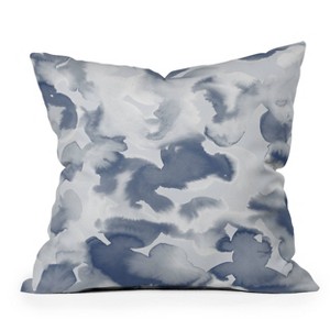 18"x18" Deny Designs Jacqueline Maldonado Clouds Outdoor Throw Pillow Blue: Abstract Design, Polyester Fill, Weather-Resistant - 1 of 4