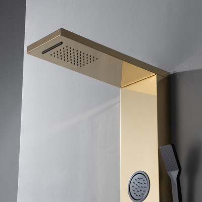 Black Gold Thermostatic Shower Panel with Body Jets