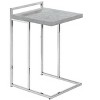 Vynxaria Contemporary C-Shaped Accent Table - Grey Laminate & Chrome Metal, 16" L x 18.25" W x 26.5" H - 4 of 4