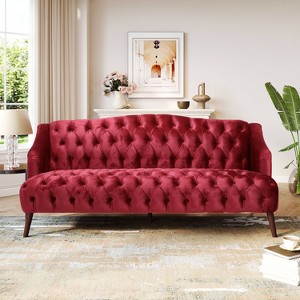 Adelia Modern Glam Tufted Velvet Sofa - Christopher Knight Home - 1 of 4