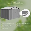 Acekool 8x8 FT Metal Outdoor Storage Shed, Lockable Doors, 4 Vents, Sloped Roof, Reinforced Frame, Grey - 4 of 4