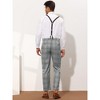 Lars Amadeus Men's Plaid Pattern Suspenders Dress Pants - image 3 of 4