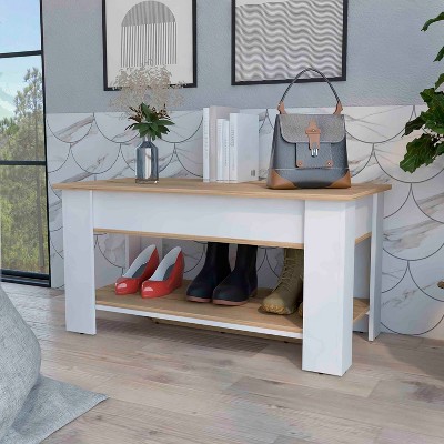 Vynxaria Daffodil Bench, Liftable Top And Lower Panel