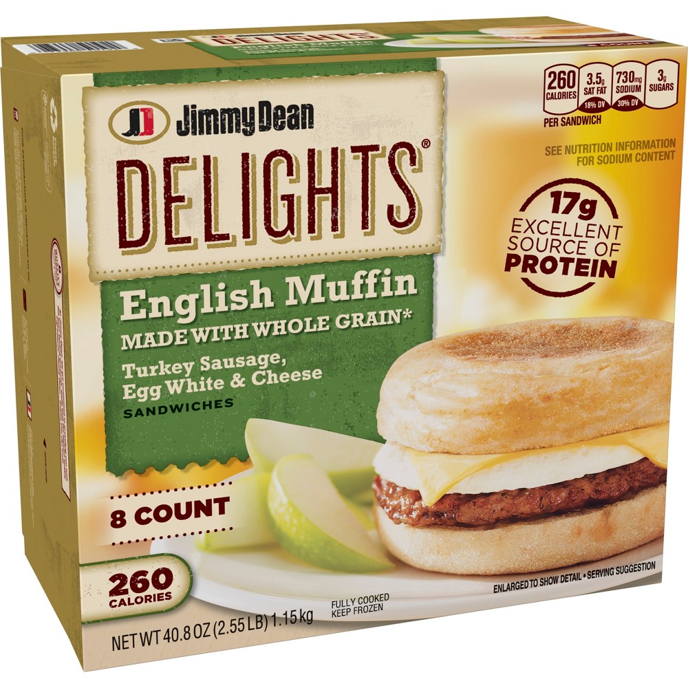 UPC 077900501920 product image for Jimmy Dean Delights Turkey Sausage, Egg White & Cheese English Muffin | upcitemdb.com