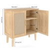 Rattan Accent Buffet Cabinet, Solid Wood Base - 2 of 4