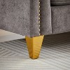 VASIP Mid-Century Modern Sofa -Black Chenille Upholstered Pull Buckle Design Living Room Couch with Buttons Tufted - 4 of 4