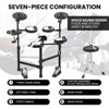 Coucheta Electronic Drum Set with 4 Quiet Mesh Pads, 150 Sounds, 2 Pedals, Throne, Headphones & Sticks, Complete Set for Beginners, Black - 4 of 4
