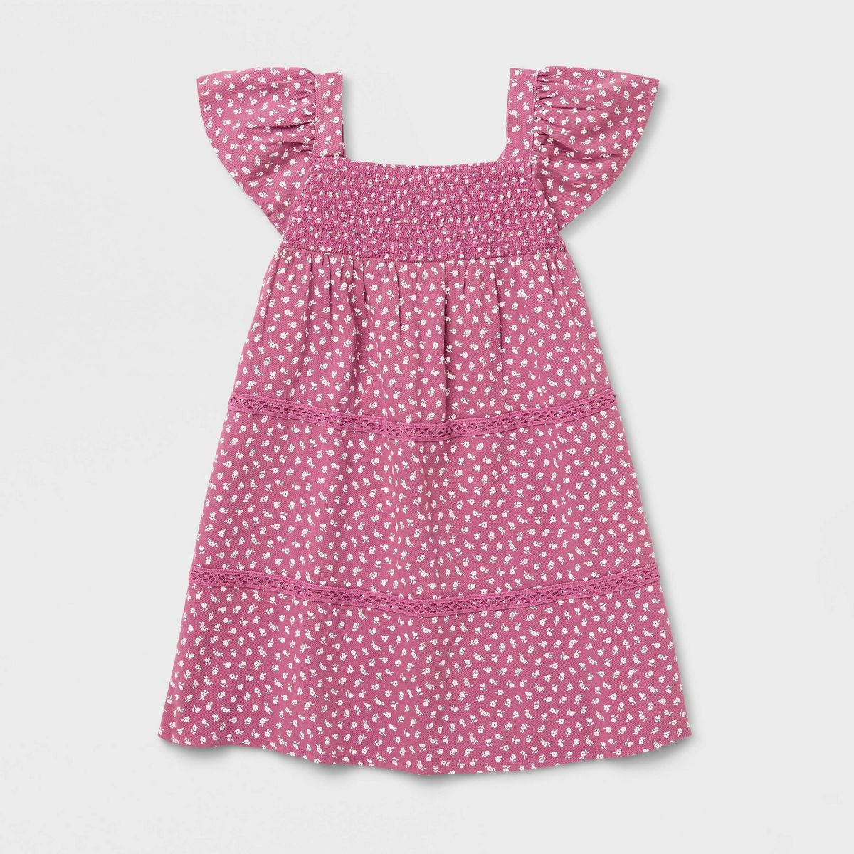 Toddler Girls' Floral Smocked Short Sleeve Dress - Cat & Jack™ - thumbnail 6