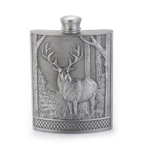 Royal Selangor Hand Finished Woodland Collection Pewter Stag Hip Flask Gift - 1 of 4