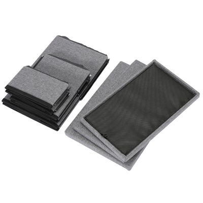 Ashfield & Harkness 3-Step Gray Fabric Pet Stairs with Storage