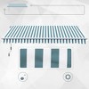 VisioGear Retractable Awning, 12'*10' Patio Awnings with Manual Crank Handle for Deck, Yard, Blue & White, 141.75"*118"*59" - 3 of 4
