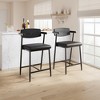 Counter Height Bar Stools Set of 2/4, Upholstered Kitchen Counter Stools with Footrest & Metal Legs, Faux Leather Thicken Seat Bar Stools - 4 of 4