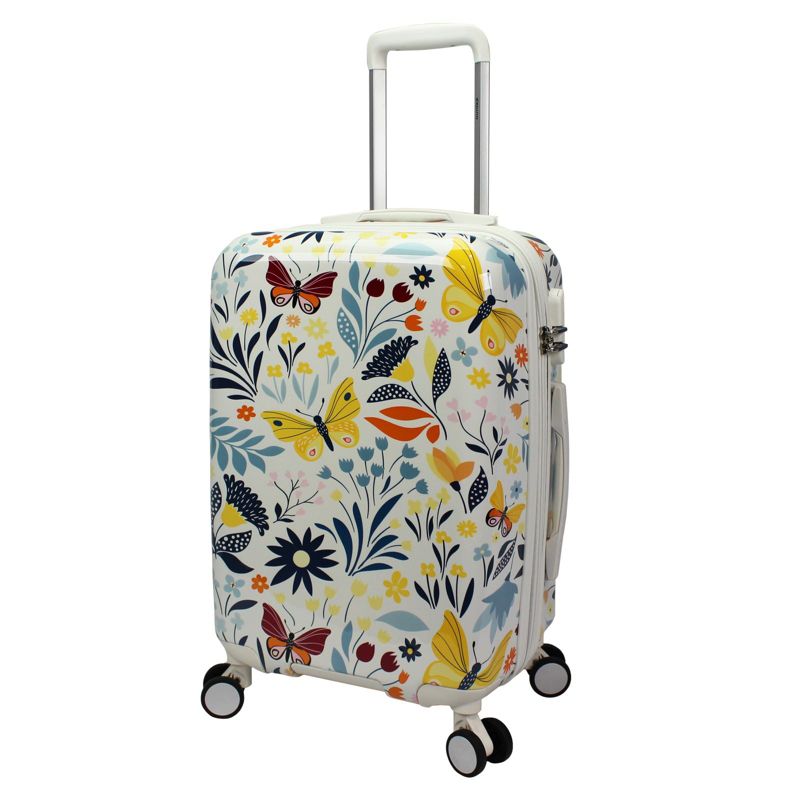 World Traveler Dejuno Floral Butterfly 3-Piece Expandable Spinner Luggage Set, 2 of 6