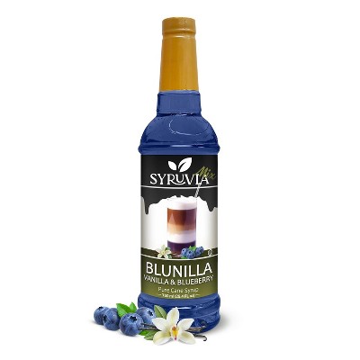 Syruvia BLUNILLA Syrup Vanilla Blueberry for Coffee 25.4 fl oz Premium Coffee Flavoring Syrup