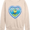 Women's - Spongebob Squarepants - Heart Porthole Window-Womens Women's French Terry Pullover Lightweight French Terry Wide Neck Long Sleeve Shirt - 2 of 4