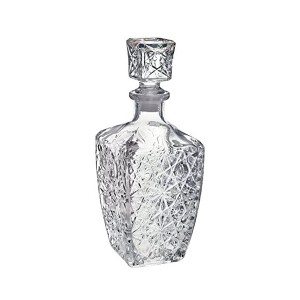 Bormioli Rocco Dedalo Decanter - Star-Cut Cracked Ice Carved Glass with Airtight Stopper, 33.75 Oz - Italian Barware, Dishwasher Safe - 1 of 4