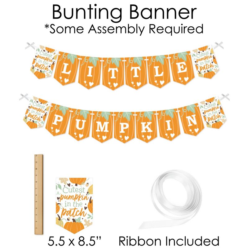 Big Dot of Happiness Little Pumpkin - Banner and Photo Booth Decorations - Fall Birthday Party or Baby Shower Supplies Kit - Doterrific Bundle, 5 of 8