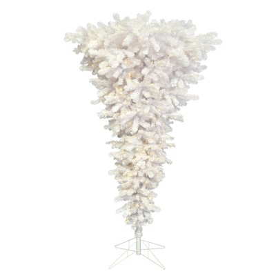 Vickerman 5.5' x 38" White Upside Down Artificial Christmas Tree PreLit