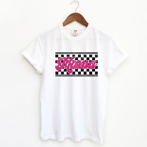 Simply Sage Market Women's Pink Mama Checkered Grunge Short Sleeve Garment Dyed Tee - 1 of 4