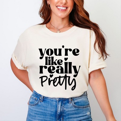 Simply Sage Market You're Like Really Pretty Hearts Garment Dyed Tee - S - Ivory