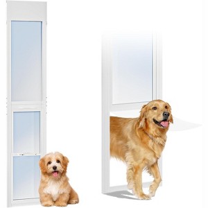 Docred Dog Door for Sliding Glass Door with Lock, Adjustable Height Doggy Door,No Drilling Install, Sliding Pet Door for Renters and Apartments Patio - 1 of 4