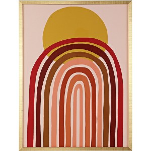 Here Comes The Sun - 18" X 24" - Pink/Gold - Framed Wall Art - WLA2000 - Safavieh - 1 of 4