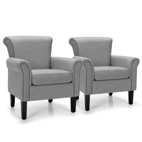 Set of 2 on sale grey accent chairs