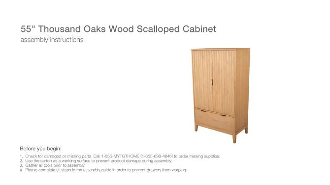 55" Thousand Oaks Wood Scalloped Cabinet - Threshold™ designed with Studio McGee, 2 of 13, play video