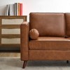 81" Faux Leather Sofa, Mid Century Modern Deep Seat Couch, Upholstered Cushion&Removable Cover, Brown PU Couch - 4 of 4