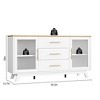 Homhougo Coffer Bar Cabinet with 2 Fluted Glass Doors, 56" Modern Sideboard Buffet Cabinet with 3 Drawers Ivory - 2 of 4