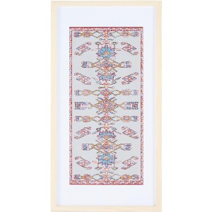 Khadijah - 29" X 14" - Blue/Orange - Framed Textile Wall Art - WLA1001 - Safavieh - 1 of 4