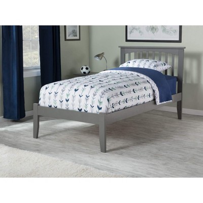 AFI Furnishings Mission Twin Platform Bed with Open Footboard and Turbo Charger in Grey