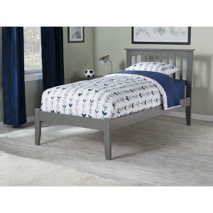 AFI Furnishings Mission Twin Platform Bed with Open Footboard and Turbo Charger in Grey - 1 of 4