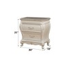 Gulches Pearl White Nightstand, 31 Inches High, 2 Drawers, Retro Design, Wood Leg Design - 3 of 4