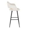 Fixed Faux Leather Contemporary Bar Stool with Low Back and Metal Legs for Home Bar or Kitchen (Set of 2) - 3 of 4