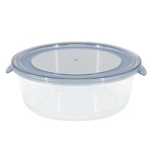 Gibson 32 Ounce Round Glass Storage Container in Grey - 1 of 4