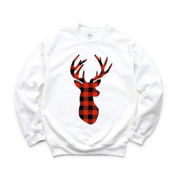 Simply Sage Market Women's Graphic Sweatshirt Buffalo Plaid Reindeer
