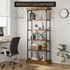 6-Tier Industrial Bookshelf, Tall Wood and Metal Bookcase with Sturdy Frame, Open Display Shelf and Storage Organizer - 4 of 4
